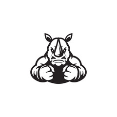 Rhinoceros mascot template