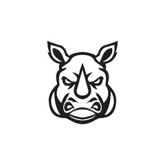 Rhinoceros head mascot template