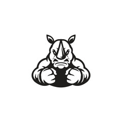 Rhinoceros mascot template