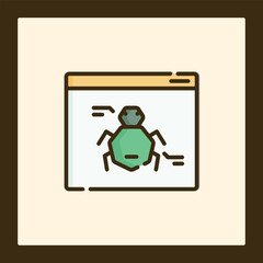 Stylized Bug Icon in Webpage Interface Graphic