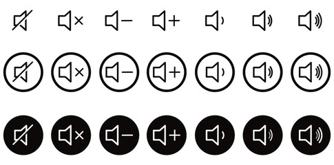 speaker volume icon vector illustration in editable stroke.