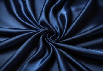 Obraz premium A close-up of navy blue silk fabric with a shiny, luxurious sheen