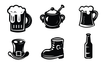 Mug Hat Shoes Bear Glass Bundle Vector Art