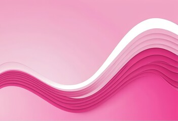 An abstract design of pink waves against a white background