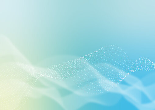 Fototapeta 水色と黄色のグラデーション　波形デジタルイメージ背景 Light blue and yellow gradation waveform digital image background