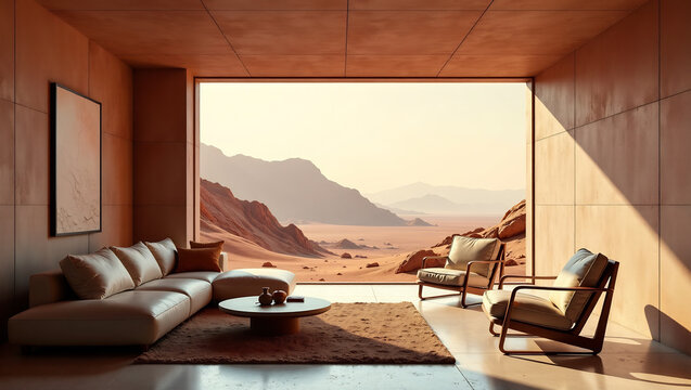 Brutalist Airbnb on Mars