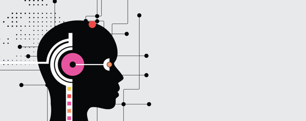 Obraz premium Artificial intelligence abstract human mind universe