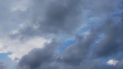 the afternoon sky is cloudy with black clouds, a sign that it will rain