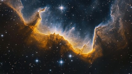Fototapeta premium A stunning cosmic nebula showcasing vibrant colors and star formations in deep space.