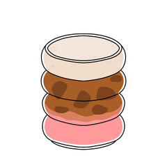 Collection of drinks for Valentine's Day. Mug with coffee, cocoa, hot chocolate, cream, strawberry milk with hearts, cherry cocktail, latte, love potion. Hot and cold beverages for Valentine's Day.