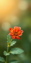 Vibrant orange flower blooms in a lush garden during golden hour