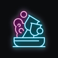 Neon sign illustrating the concept of molecular gastronomy, representing the creation of innovative and modern dishes