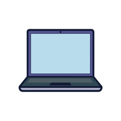 Blank screen laptop gadget icon on white background