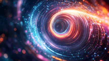 Obraz premium Hypnotic Neon Swirl Vortex with a Psychedelic Glow