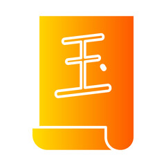 chinese calligraphy gradient icon