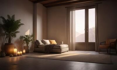 Fototapeta premium Subdued colors and soft lighting create a serene atmosphere, visual art, soft textures, tranquil, delicate details