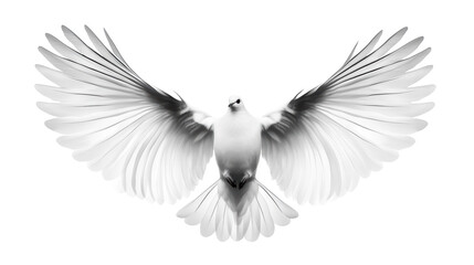 Obraz premium Dove in Flight on Transparent Background