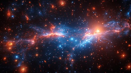 Fototapeta premium A stunning cosmic view showcasing colorful galaxies and stars in deep space.