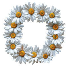 Fototapeta premium Beautiful White Daisy Wreath with Bright Yellow Centers Decor
