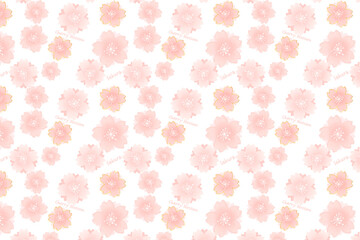 桜の優雅なパターンデザイン(ホワイト)