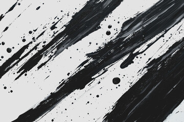 Black and white paint splats on a textured surface creating an abstract artistic background for creative design and visual projects
