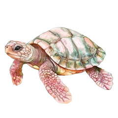 Fototapeta premium Colorful Artistic Illustration of a Sea Turtle Swimming Gracefully