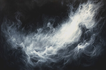 Obraz premium White smoke cloud on black background captured in a studio setting for artistic and creative purposes