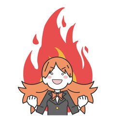 闘志に燃える女子生徒・学生