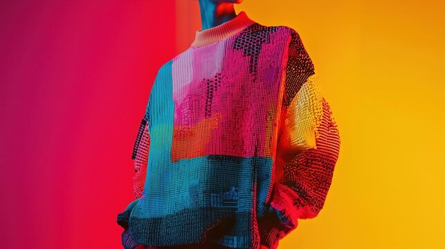 Pixel-Inspired Fashion Ad Campaign