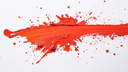 Fototapeta premium A vibrant splatter of red paint is featured on a white background.