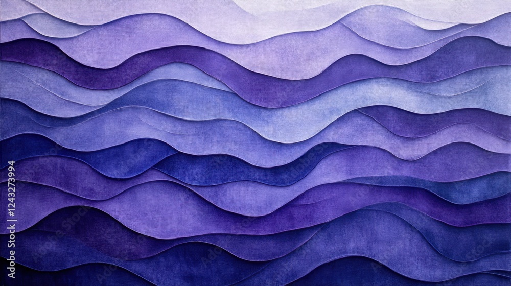 Wall mural Abstract purple waves and curves blending harmoniously with gradients