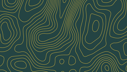 Luxury gold abstract line art background vector. Seamless abstract green background. Topographic gradient linear background.