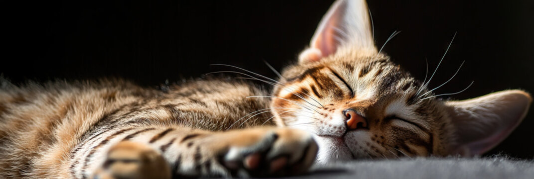Sleeping Tabby Cat Close-Up