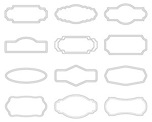 Blank label,badge.Set of vintage  frames.Collection of classic vintage banners.Vector illustration.