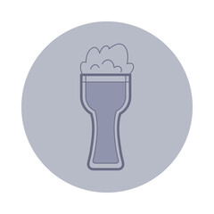 Icon of drink glass filled with frothy beverage. Refreshing drink concept