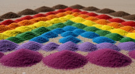 Vibrant Rainbow Sand Triangle Pattern Pride Month Celebration LGBTQIA+ Art