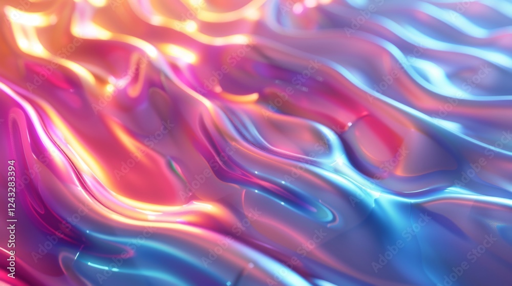 Poster vivid iridescent gradient pattern creates a mesmerizing abstract background filled with flowing colo