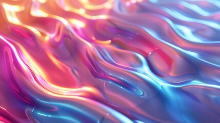 Fototapeta premium Vivid iridescent gradient pattern creates a mesmerizing abstract background filled with flowing colors