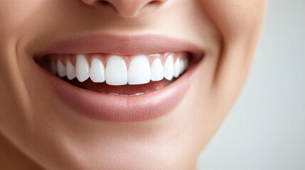 Fototapeta premium Close-Up of Smiling Woman's White Teeth