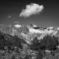 Majestic Peaks Rise Over Lush Valleys in Posets-Maladeta Natural Park, Spanish Pyrenees