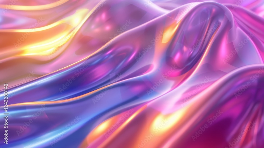 Poster vibrant iridescent gradient background with flowing abstract patterns creating a mesmerizing visual 