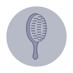 Illustration of hairbrush set against gray background. Beauty tools concept
