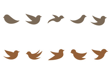 Swift Bird Silhouette Icon Set
