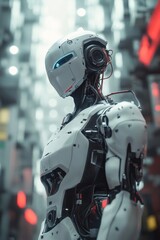 Futuristic Robot in High-Tech Setting