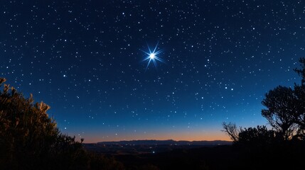 A stunning night sky filled with stars and a bright celestial object shining prominently.