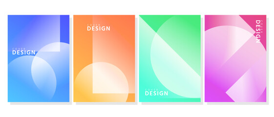 Colorful abstract shape poster collections. Futuristic design with overlay concept
