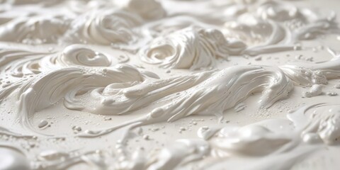 Naklejka premium Swirls and smudges of white cream on a flat surface, beauty product collection, beauty store, skincare analysis, beauty product line