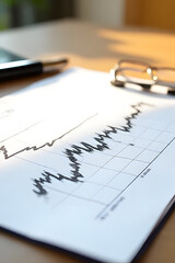 Analyzing financial trends office data chart professional environment close-up view business insights