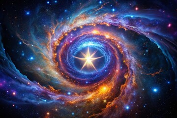 Cosmic Star Portrait: Celestial Spiral Galaxy Art