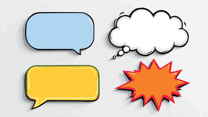 set of comic speech bubbles